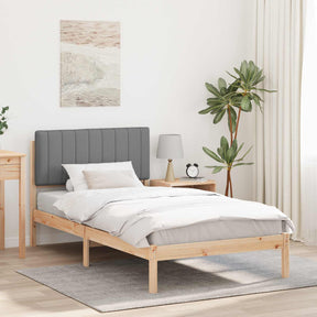 Vidaxl bedframe met gevoerd hoofdgedeelte lichtgrijs 100 x 200 cm