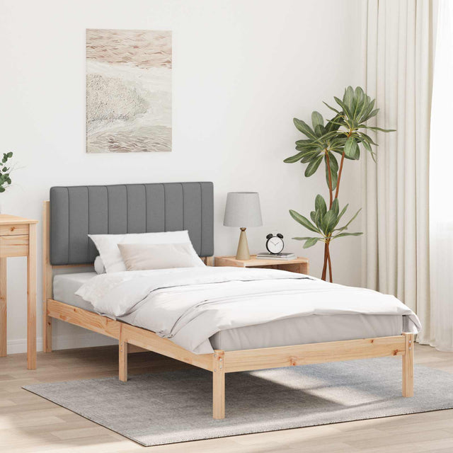 Vidaxl bedframe met gevoerd hoofdgedeelte lichtgrijs 100 x 200 cm