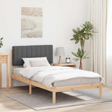 Vidaxl bedframe met gevoerd hoofdgedeelte donkergrijs 100 x 200 cm
