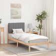 Vidaxl bedframe met gevoerd hoofdgedeelte lichtgrijs 80 x 200 cm