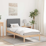 Vidaxl bedframe met gevoerd hoofdgedeelte lichtgrijs 80 x 200 cm