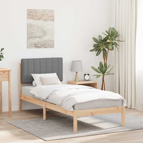Vidaxl bedframe met gevoerd hoofdgedeelte lichtgrijs 80 x 200 cm