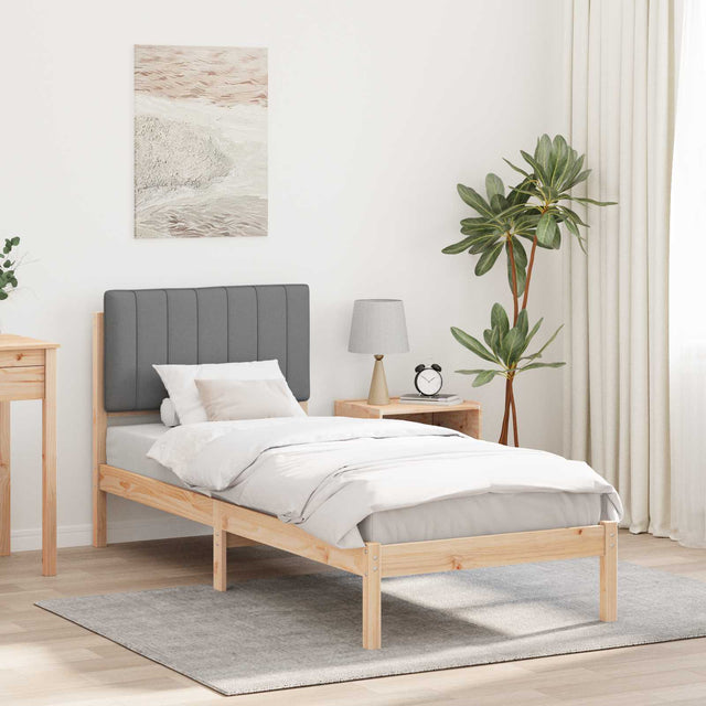 Vidaxl bedframe met gevoerd hoofdgedeelte lichtgrijs 80 x 200 cm