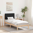 Vidaxl bedframe met gevoerd hoofdgedeelte zwart 80 x 200 cm