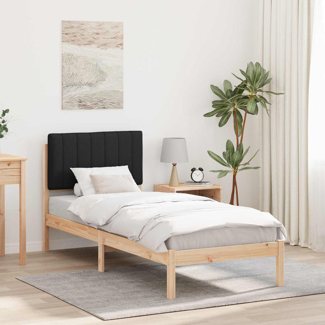 Vidaxl bedframe met gevoerd hoofdgedeelte zwart 80 x 200 cm