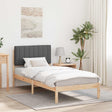 Vidaxl bedframe met gevoerd hoofdgedeelte donkergrijs 90 x 190 cm