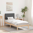 Vidaxl bedframe met gevoerd hoofdgedeelte donkergrijs 75 x 190 cm