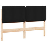 Vidaxl gestoffeerd hoofdbord bruin en zwart 150 cm massief grenenhout