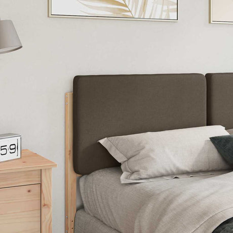 Vidaxl gestoffeerd hoofdbord bruin en taupe 140 cm massief grenenhout