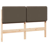 Vidaxl gestoffeerd hoofdbord bruin en taupe 140 cm massief grenenhout