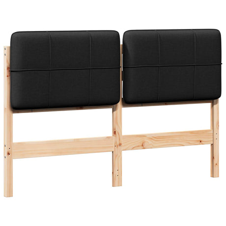 Vidaxl gestoffeerd hoofdbord bruin en zwart 135 cm massief grenenhout