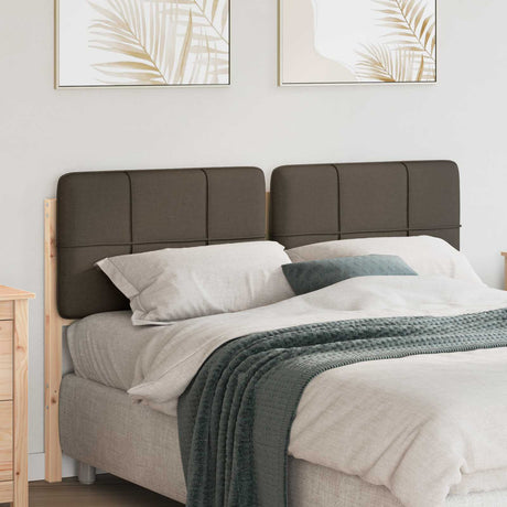 Vidaxl gestoffeerd hoofdbord bruin en taupe 120 cm massief grenenhout