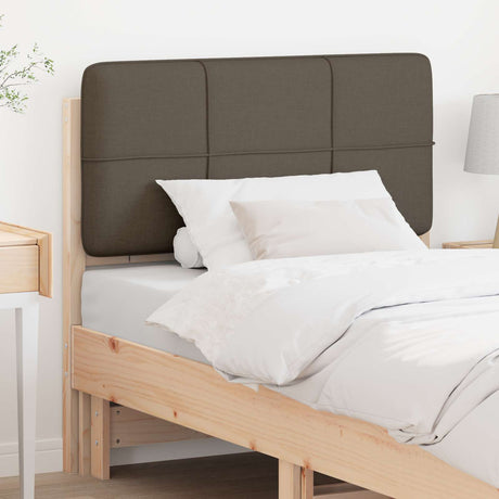 Vidaxl gestoffeerd hoofdbord bruin en taupe 90 cm massief grenenhout