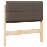 Vidaxl gestoffeerd hoofdbord bruin en taupe 90 cm massief grenenhout