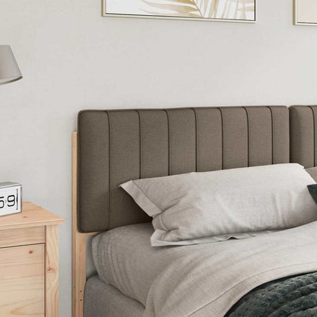 Vidaxl gestoffeerd hoofdbord bruin en taupe 180 cm massief grenenhout