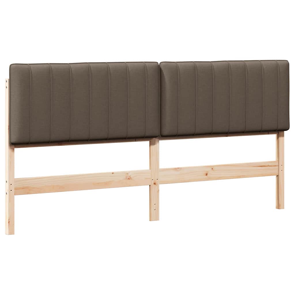 Vidaxl gestoffeerd hoofdbord bruin en taupe 180 cm massief grenenhout