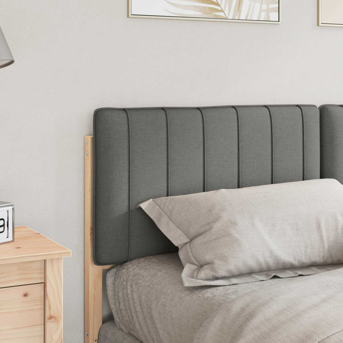 Vidaxl gestoffeerd hoofdbord bruin en licht grijs 150 cm