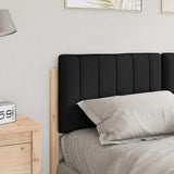 Vidaxl gestoffeerd hoofdbord bruin en zwart 140 cm massief grenenhout