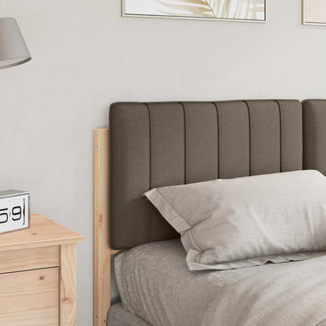 Vidaxl gestoffeerd hoofdbord bruin en taupe 140 cm massief grenenhout