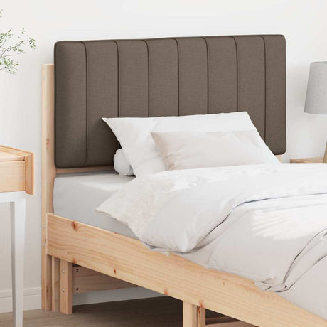 Vidaxl gestoffeerd hoofdbord bruin en taupe 90 cm massief grenenhout