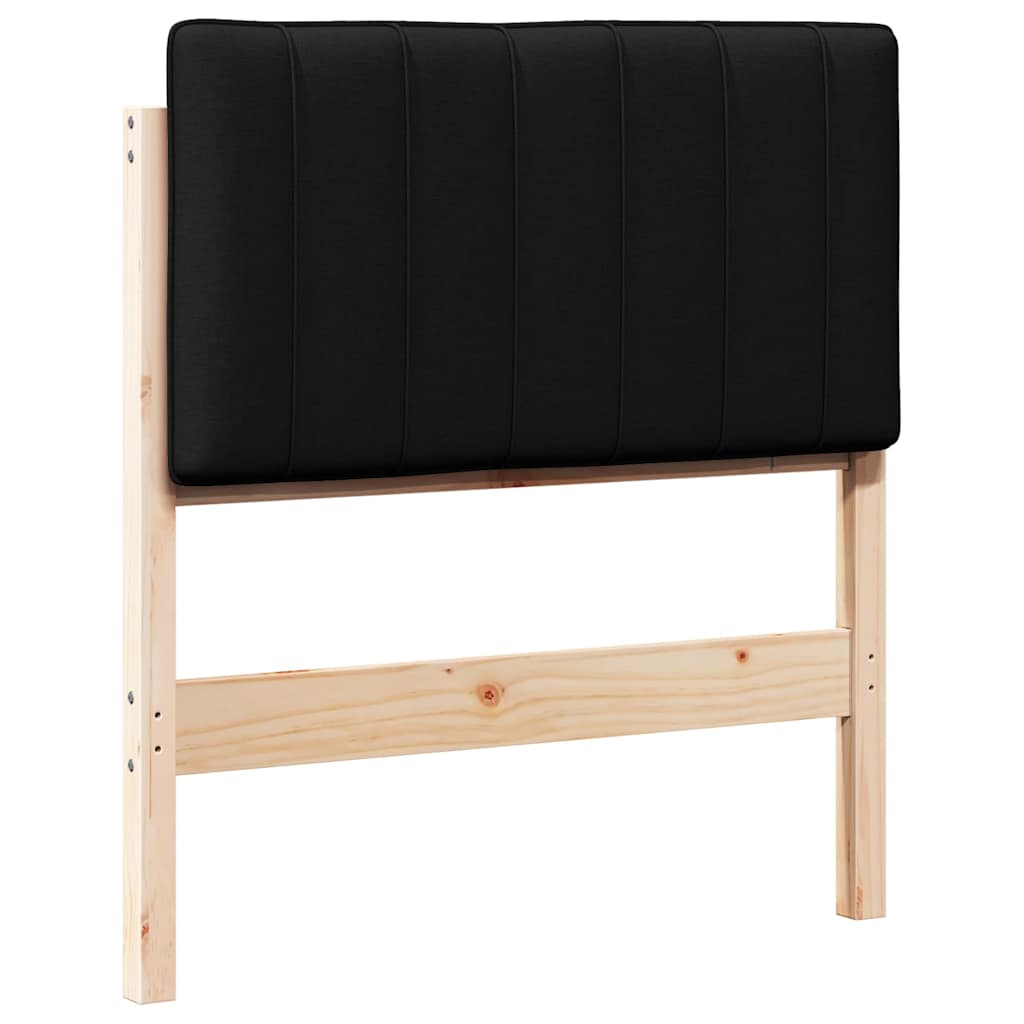 Vidaxl gestoffeerd hoofdbord bruin en zwart 75 cm massief grenenhout