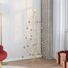 Vidaxl metalen kerstboom goud 150 cm poedercoating staal