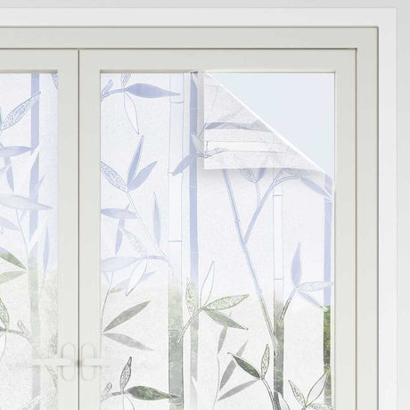 Vidaxl statische raamfolie bamboo patroon 90 x 500 cm pvc