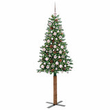 Vidaxl slanke kerstboom groen 180 cm pvc en massief dennenhout