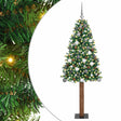 Vidaxl slanke kerstboom groen 210 cm pvc en massief dennenhout