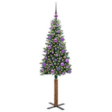 Vidaxl slanke kerstboom groen 150 cm pvc en massief dennenhout