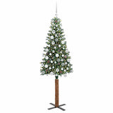 Vidaxl slanke kerstboom groen 180 cm pvc en massief dennenhout