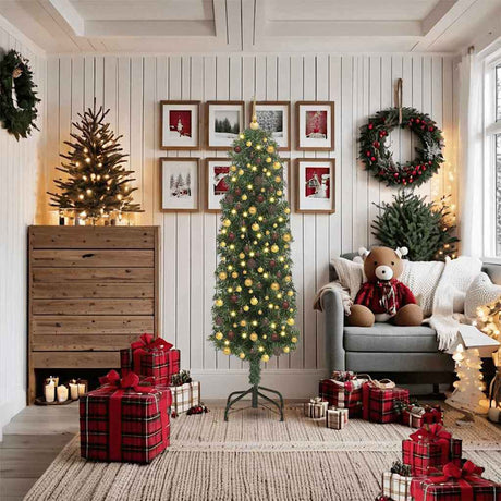 Vidaxl kunstkerstboom groen 180 cm pvc en staal en kunststof