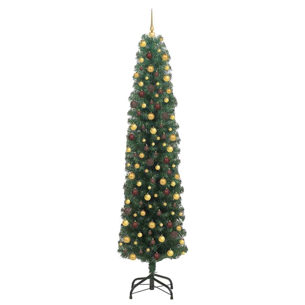Vidaxl kunstkerstboom groen 210 cm pvc en staal en kunststof