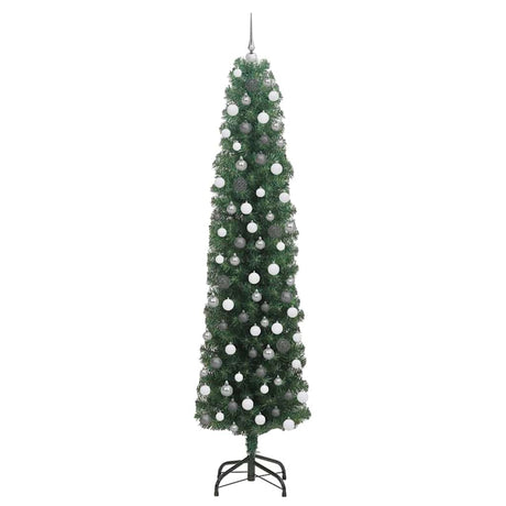 Vidaxl kunstkerstboom groen 210 cm pvc en staal en kunststof