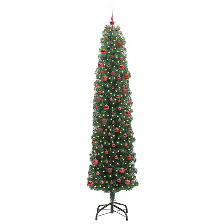 Vidaxl kunstkerstboom groen 210 cm pvc en staal en kunststof