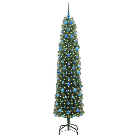 Vidaxl kunstkerstboom groen 210 cm pvc en staal en kunststof