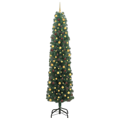 Vidaxl kunstkerstboom groen 240 cm pvc en staal en kunststof