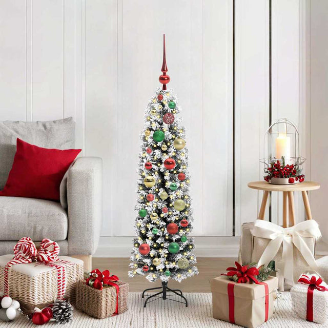 Vidaxl kunstkerstboom groen 120 cm pvc en staal en kunststof