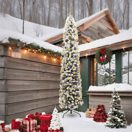 Vidaxl kunstkerstboom groen 240 cm pvc en staal en kunststof
