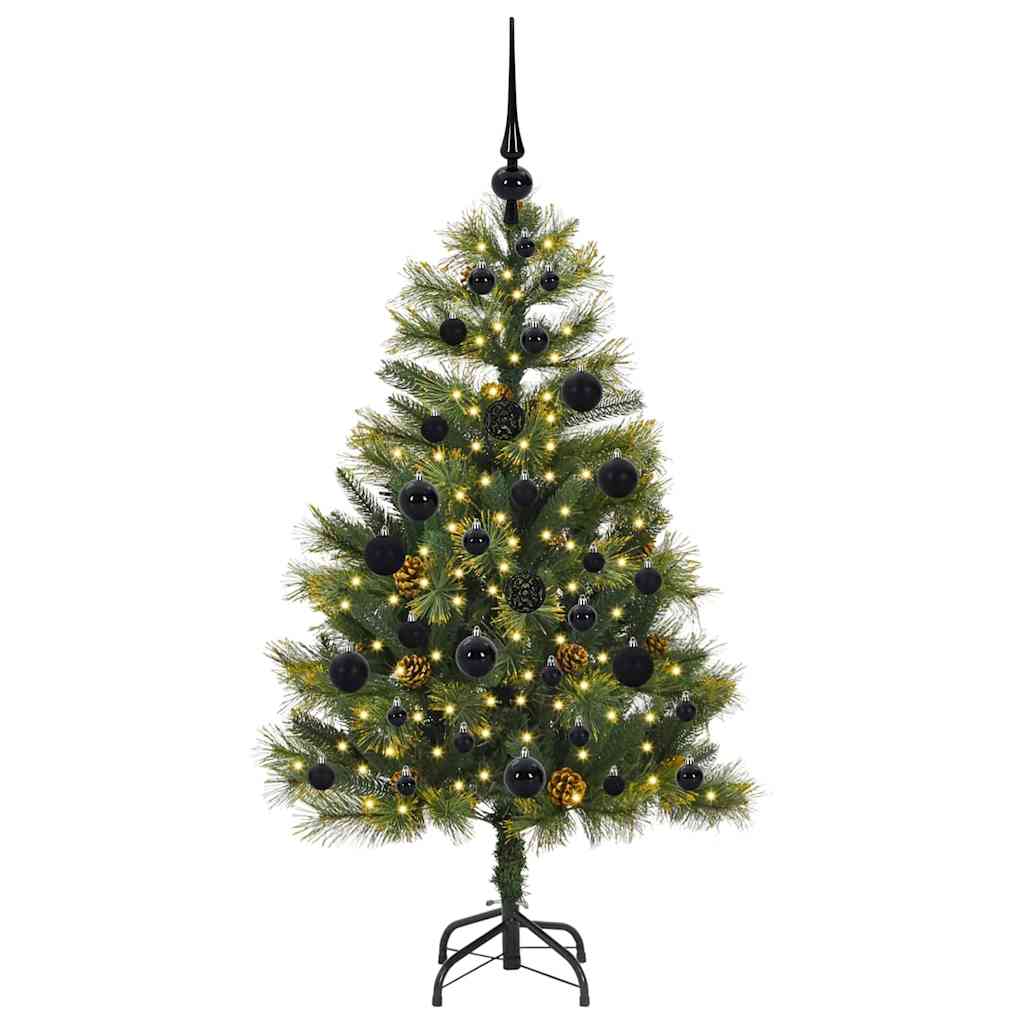 Vidaxl kunstmatige scharnier kerstboom met cones groen 120 cm