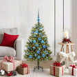 Vidaxl kunstmatige scharnier kerstboom met cones groen 120 cm