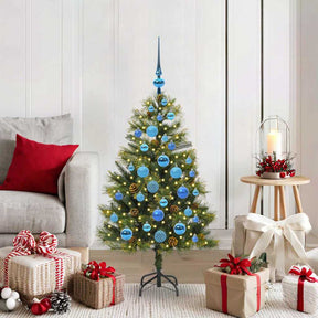 Vidaxl kunstmatige scharnier kerstboom met cones groen 120 cm