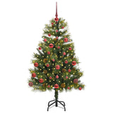 Vidaxl kunstmatige scharnier kerstboom met cones groen 150 cm
