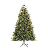 Vidaxl kunstmatige scharnier kerstboom met cones groen 210 cm