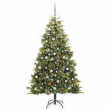 Vidaxl kunstmatige scharnier kerstboom met cones groen 210 cm