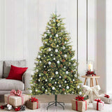 Vidaxl kunstmatige scharnier kerstboom met cones groen 210 cm