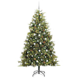 Vidaxl kunstmatige scharnier kerstboom met cones groen 210 cm