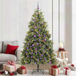 Vidaxl kunstmatige scharnier kerstboom met cones groen 210 cm