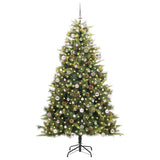 Vidaxl kunstmatige scharnier kerstboom met cones 300 led's warmwit