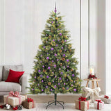 Vidaxl kunstmatige scharnier kerstboom met cones groen 240 cm